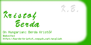 kristof berda business card