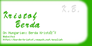 kristof berda business card